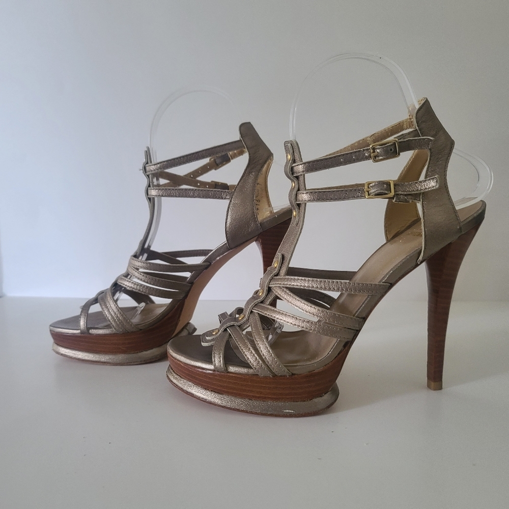 Stuart Weitzman Open Toe Platform Heels Size 7 - image 7